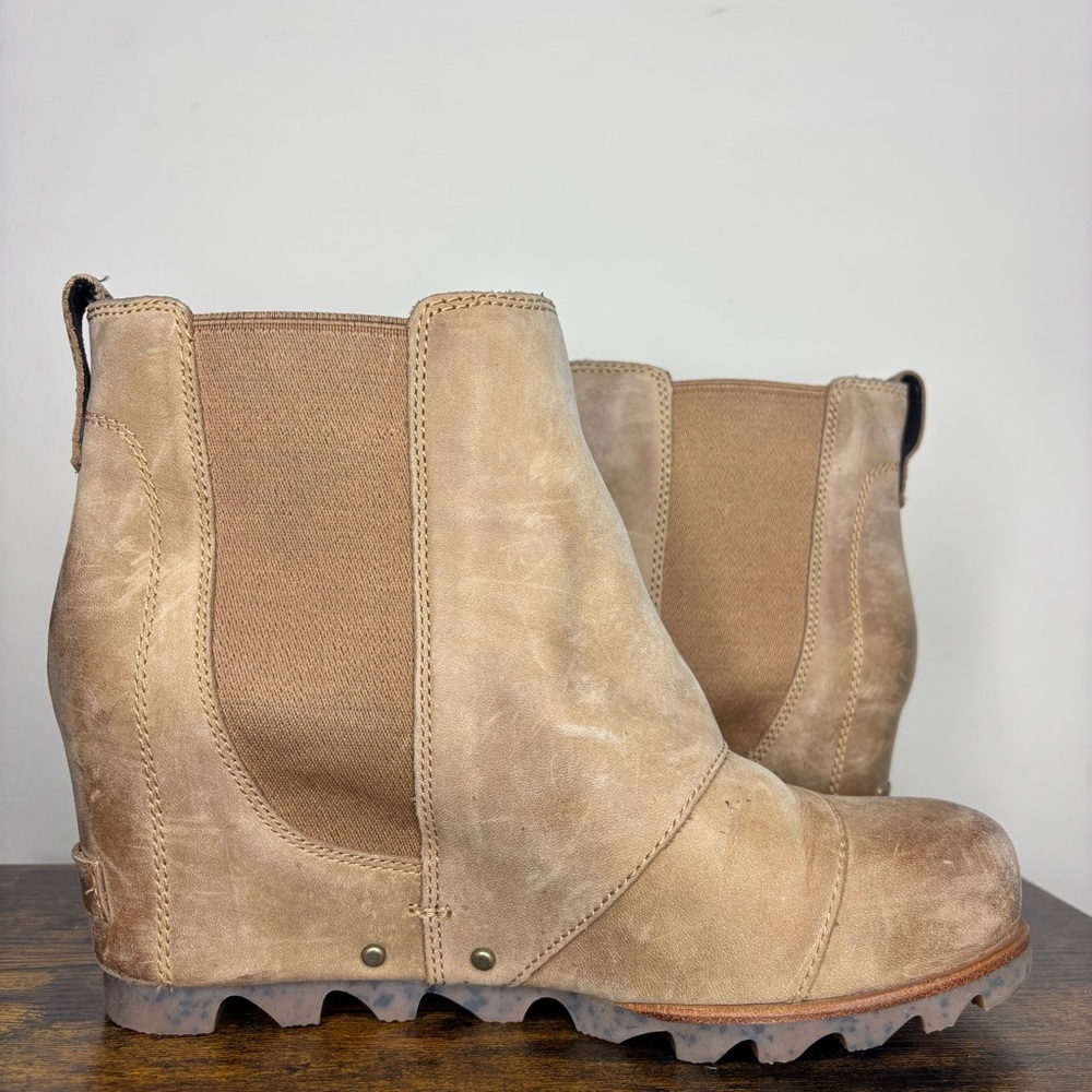 Sorel Lea Wedge Joan Of Arctic Elk Womens Bootie Ankle Shoe Size 8 Brown - Picture 3 of 8